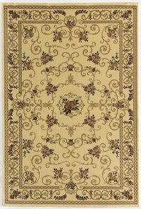 Rugs America New Vision Polypropylene Souvanerie cream Round Floral Area rug | 21829