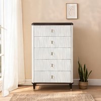 chillscreamni Dressers and Chests and with Walnut and White Synthetic Wood Drawers and Metal Frame one_size | D3XK6HS80UZ4