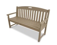 Trex Outdoor Furniture Yacht Club 59.5-in W x 36.0-in H Sand Castle Plastic Garden Bench | TXB60SC