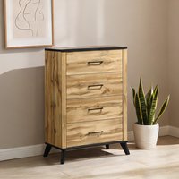Watnature Dressers and Chests and combining Drawers and Metal Frame with Natural Wood and 33.5 x 17.2 x 45 in in Brown | 2OWDKTSHQ1UL