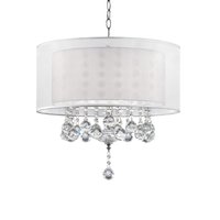 Blisstyle 19 Inch Tall Ceiling Lamp Moiselle Silver and Crystal Accents Silvery Shade Lighting Lighting and Lamps Metal one_size | FLML2