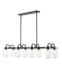 Z-Lite Delaney Matte Black Incandescent Medium base (E-26) Pool Table Lighting | 471-8L-MB