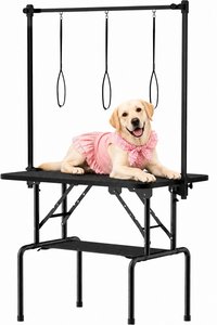 Anlicho 46 in. Grooming Table for Pet Dog and Cat with Adjustable Arm/Clamps Up to 340lbs one_size in Black | VEDGT00146-BL