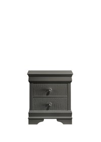 Blisstyle Blaze Modern Style 2 Drawer Night Stand Made with Wood in Metallic Gray Modern Farmhouse Bedroom Nightstands End Tables Living Room | NS87