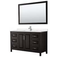 Wyndham Collection Daria 60-in Dark Espresso with Polished Chrome Trim Undermount Single Sink Bathroom Vanity with Carrara Cultured Marble Cultured