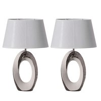 Quickway Imports Table Lamps 19.25-in White LED On/Off switch Table Lamp with Acrylic Shade 2 -Set | QI004585.2
