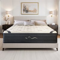 Ifluous 12-in Firm Queen Hybrid Memory Foam/Coil Blend Mattress in a Box Cotton in White | LSMH50PRO-12Q
