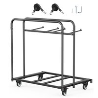 Adrinfly Folding Chair Rack Cart Holds 5 Tables and 14 Chairs 400 lb Capacity 45.28 x 31.89 x 47.44 in With Swivel Casters for Easy Transport