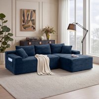 Boyel Living 106.3Inch Cloud Modular Sectional Sofa Couch with L-Shape Chaise Modern Minimalist Upholstered Couches one_size in Blue | BL-YS10042