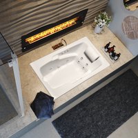 Laurel Mountain Mercer Wav System 36-in x 60-in White Acrylic Rectangle Drop-in Soaking Bathtub ( Reversible Drain ) | 3660MTV064