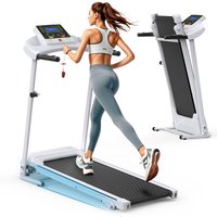 Flynama Foldable Treadmill with Incline Adjustment in White | L-P179698