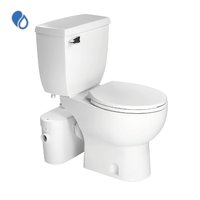 SANIFLO Sani Access 2 White Round Chair height 12-in Rough-In WaterSense 1.28 GPF Soft Close 2-piece Toilet Stainless Steel | 081.005.083