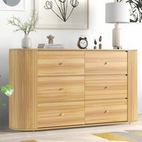 IdealHouse Drawer Dresser with Power Outlet Farmhouse Dresser with Metal Handle Vintage Design Large Storage Dressers Organizer for Bedroom Living