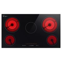 Empava Electric Stove With Keep Warm Zone 36-in 5 burners Smooth surface Black Electric Cooktop Stainless Steel | EMPV-36REC14