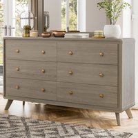 Furniture of America Sander Gray Rubberwood 6 -Drawer 61-in Standard dresser | IDF-72002GY-D