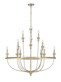 Millennium Lighting Emery 12 -Light Satin Gold Transitional For Use in Bedrooms, Dining Rooms, Foyers, Kitchens, Living Rooms Chandelier | 28012-MG