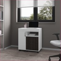 SunJet Desks Modern Extendable Desk with Two Drawers Open Shelves and Caster Wheels Particle Board 29.7inH x 54inW x 17.7inD one_size | WBLWO7EGVQCAL