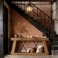 Blisstyle Two Tier Side Table Unique Entryway Table Functional Console Table Farmhouse Long Console Tables Decor for Entryway Living Room With