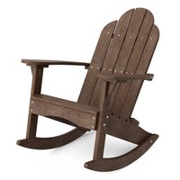 Wildridge Classic Adirondack Tudor Brown HDPE Frame Rocking Chair with Slat Seat | LCC-215-TB