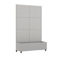 Wooakway 4-pc 6 ft. Hx 4 ft. W Raised Garden Bed Metal Planter Box with Trellis Wheels Privacy Screen Elevated Planter - Gray | LS0604-601Z247