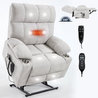 Boyel Living Beige Dual Motor Infinite Position Up to 350 LBS Chenille Power Lift Recliner Chair with Dual Cup Holders in Clear | BL-CM50563