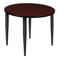 Regency Kahlo Square Round Tables Mahogany Black Round Contemporary/Modern Wood Dining Table, with Black Finish and Metal 36-in L x 29-in H Large