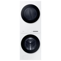 Samsung Bespoke AI Laundry Hub Gas Stacked Laundry Center with 4.6-cu ft Front load Washer and 7.6-cu ft Dryer ( White ) | WH46DBH100GW
