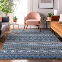 Addison Rugs Mayfield AMF589BU 9 x 12 (ft) Loomed Blue Rectangular Indoor Geometric Machine washable Pet Friendly Area rug | AMF589BU9X12