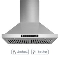 VIKIO 36 inch Ducted 600-CFM Recirculating Stainless steel Wall-Mounted Range Hood with Charcoal Filter | ISP0236-2