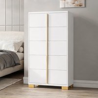 Watnature Dressers and Chests and featuring Gold Pulls Metal Frame 31.5 and Storage with Engineered Wood one_size in White | M2FDXQLSDHDJ