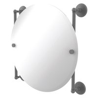 Allied Brass Monte Carlo 22-Inches x 22-Inches Beveled Frameless Round Bathroom Vanity Mirror ( Matte Gray ) | MC-27-90-GYM