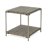 LOVMOR Corbeta 3 Piece Metal Frame Wood Living Room Coffee Table And 2 End Tables Set Aged Graphite one_size | SF-X-T2574S00014