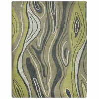 Rugsotic Carpets HAND TUFTED WOOL ECO-FRIENDLY AREA RUGS - 6'x9' Rectangle Shape Green Color Abstract Modern Design High Pile Thick Handmade Anti