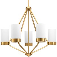 Progress Lighting Elevate 5 -Light Brushed Bronze Mid-century For Use in Bedrooms, Dining Rooms, Foyers, Kitchens, Living Rooms Chandelier