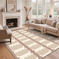 BAVNI 10X14 Area Rugs for Living Room Machine Washable Low Pile Non Slip Backing Lightweight Geometric Area Rug for Bedroom Dining Room Home Office