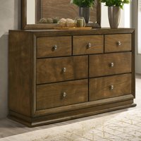 Furniture of America Joune Walnut Rubberwood 7 -Drawer Standard dresser in Brown | IDF-N7213WN-D