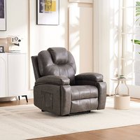Boyel Living Gray Faux Leather Power Lift Recliner Chair with Massage and Overstuffed Wide Recliners for Elderly Polyester one_size | BL-YJF-96284