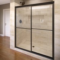 Basco Deluxe Oil Rubbed Bronze 45-in to 47-in W x 71.5-in H Framed Sliding Bathtub Door | DLXH05A4771CLOR