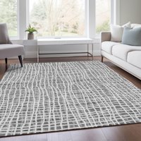 Addison Rugs Chantille ACN729GY 8 x 10 (ft) Polyester Gray Rectangular Indoor/Outdoor Geometric Machine Washable Area rug | ACN729GY8X10