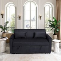 Tatayosi 3-in-1 Velvet Pull Out Couch Sleeper Sofa Bed with Armrests Storage Pockets and 2 Pillows Adjustable Backrest Sofa Bed Couch for Living Room