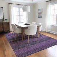 Addison Rugs Chantille ACN527PP 8 x 10 (ft) Polyester Purple Rectangular Indoor/Outdoor Stripe Machine washable Area rug | ACN527PP8X10