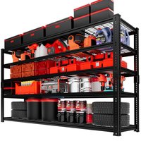 LOVMOR 5-Tier 60 in W x 78 in H x 24 in D Adjustable Heavy Duty Metal Shelving Unit one_size in Black | 60HDMS-PLR