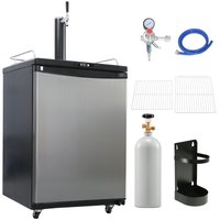 VEVOR Single tap Full Stainless Steel Digital Freestanding Commercial/Residential Indoor or outdoor Kegerator conversion refrigerator