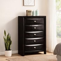 SUNCREAT Bedroom Dressers and Chests and with Black Engineered Wood and Solid Drawers and Solid Wood Detail one_size | ENBRVFAP9CTY