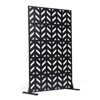 GIVIMO 5 Panel Outdoor Metal Privacy Screen 47 in W x 72 in H Freestanding Divider With Base | LW108GIVSS721