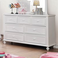 Furniture of America Maxin White 7 -Drawer 53-in Standard dresser | IDF-7155WH-D