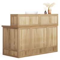 Fnova 57-Inch Rustic Front Reception Table 57-in Brown Country Reception desk | LWTJ-YS0172X