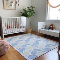 Addison Rugs Mayfield AMF183BL 9 x 12 (ft) Loomed Blue Rectangular Indoor Geometric Machine washable Pet Friendly Area rug | AMF183BL9X12