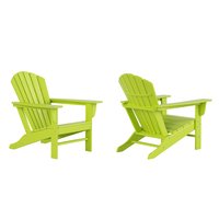 Westin Furniture Altura Set of 2 Lime HDPE Frame Stationary Adirondack Chair with Slat Seat | OP6001-LM-2