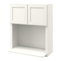 allen + roth McKeller 30-in W x 36-in H x 12-in D Linen Microwave Wall Fully Assembled Cabinet Flat Panel Square in White | 64068MK